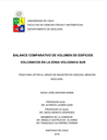 Balance comparativo de volumen de edificios volcanicos en la zona volcánica sur