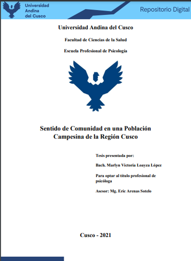 Sentido de comunidad en una población campesina de la región Cusco