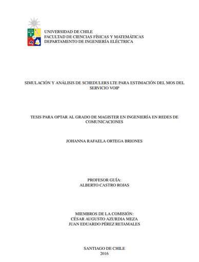 Simulación y análisis de Schedulers LTE para estimación del MOS del servicio VoIP