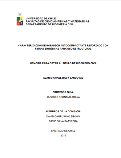 Caracterización de hormigón autocompactante reforzado con fibras sintéticas para uso estructural