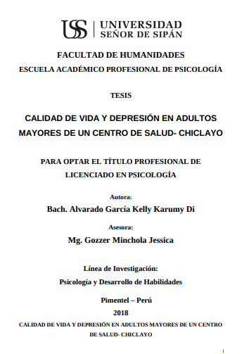 CALIDAD DE VIDA Y DEPRESIÓN EN ADULTOS MAYORES DE UN CENTRO DE SALUD- CHICLAYO