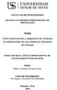 Clima social escolar y adaptación de conducta en adolescentes de una Institución Educativa de Chiclayo