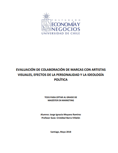 Evaluación de colaboración de marcas con artistas visuales, efectos de la personalidad y la ideología política