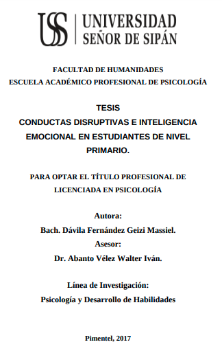 Conductas disruptivas e inteligencia emocional en estudiantes de nivel primario