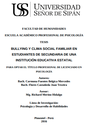 Bullying y clima social familiar en estudiantes de secundaria de una institución educativa estatal