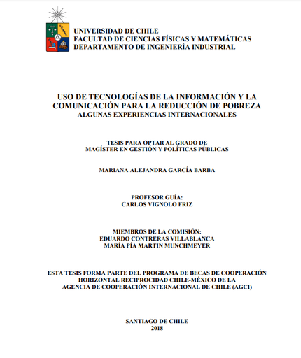 Uso de tecnologías de la información y la comunicación para la reducción de pobreza. Algunas experiencias internacionales