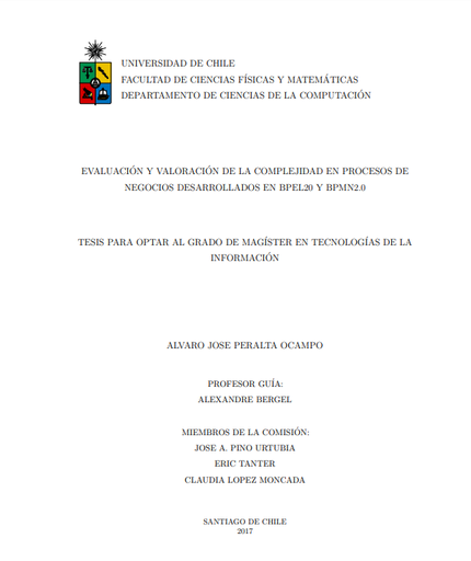 Evaluación y valoración de la complejidad en procesos de negocios desarrollados en BPEL20 y BPMN.0