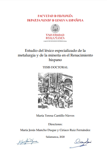 Estudio del léxico especializado de la metalurgia y de la minería en el Renacimiento hispano