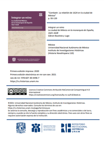 Combatir: la rebelión de 1624 en la ciudad de México