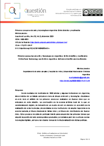 Primeros concursos de arte y tecnología en Argentina