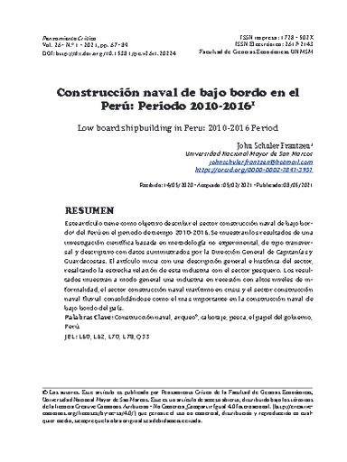 Construcción naval de bajo bordo en el Perú