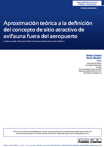 Aproximación teórica a la definición del concepto de sitio atractivo de avifauna fuera del aeropuerto