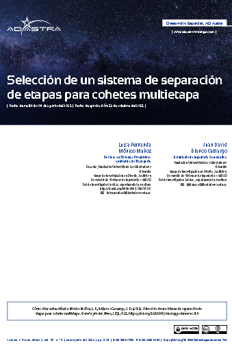 Selección de un sistema de separación de etapas para cohetes multietapa