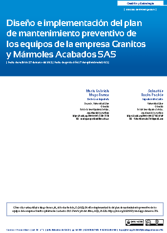 Diseño e implementación del plan de mantenimiento preventivo de los equipos de la empresa Granitos y Mármoles Acabados SAS