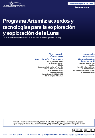 Programa Artemis: acuerdos y tecnologías para la exploración y explotación de la Luna