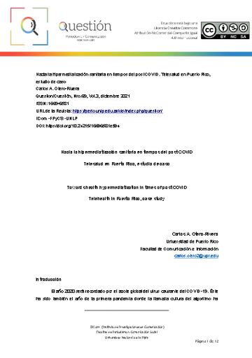 Hacia la hipermediatización sanitaria en tiempos del post COVID