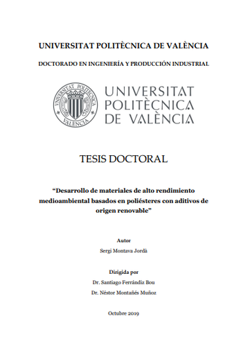 Desarrollo de materiales de alto rendimiento medioambiental basados en poliésteres con aditivos de origen renovable