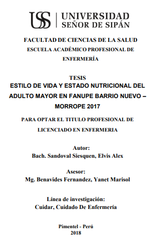 ESTILO DE VIDA Y ESTADO NUTRICIONAL DEL ADULTO MAYOR EN FANUPE BARRIO NUEVO - MORROPE 2017