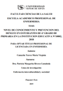 NIVEL DE CONOCIMIENTO Y PREVENCION DEL DENGUE EN ESTUDIANTES DE 6° GRADO DE PRIMARIA EN LA INSTITUCION EDUCATIVA N°10002