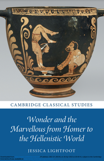 Wonder and the Marvellous from Homer to the Hellenistic World