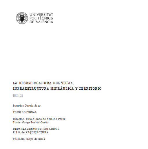LA DESEMBOCADURA DEL TURIA. INFRAESTRUCTURA HIDRÁULICA Y TERRITORIO