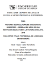 FACTORES SOCIOCULTURALES ASOCIADOS AL SOBREPESO - OBESIDAD EN NIÑOS DE UNA INSTITUCIÓN EDUCATIVA EN LA VICTORIA CHICLAYO, 2018