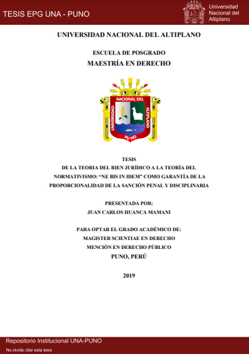 De la teoria del bien jurídico a la teoría del normativismo: &quot;ne bis in idem&quot; como garantía de la proporcionalidad de la sanción penal y disciplinaria