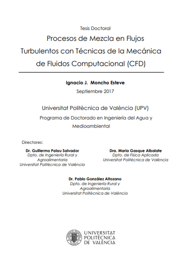 Procesos de Mezcla en Flujos Turbulentos con Técnicas de la Mecánica de Fluidos Computacional (CFD)