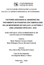 Factores asociados al abandono del tratamiento de pacientes con tuberculosis en las Microredes de Chiclayo, La Victoria y José Leonardo Ortiz 2014 - 2016