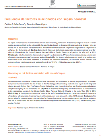 Frecuencia de factores relacionados con sepsis neonatal