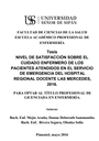 Nivel de satisfacción sobre el cuidado enfermero de los pacientes atendidos en el servicio de emergencia del Hospital Regional Docente las Mercedes, 2016