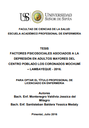 Factores psicosociales asociados a la depresión en adultos mayores del Centro Poblado Los Coronados Mochumí - Lambayeque - 2016