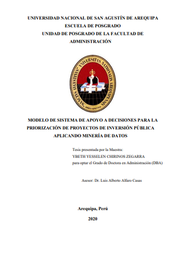 Modelo de sistema de apoyo a decisiones para la priorización de proyectos de inversión pública aplicando minería de datos