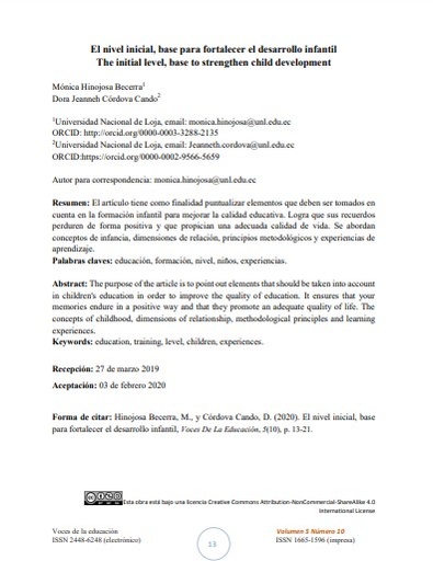 The initial level, base to strengthen child development