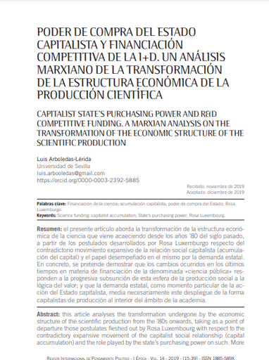 Poder de compra del estado capitalista y financiación competitiva de la I+D.