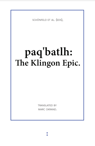 paq'batlh: The Klingon Epic