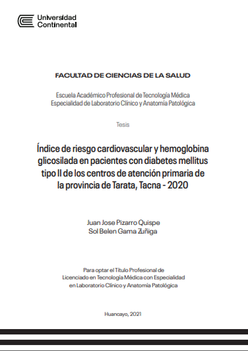 Índice de riesgo cardiovascular y hemoglobina glicosilada en pacientes con diabetes mellitus tipo II de los centros de atención primaria de la provincia de Tarata, Tacna - 2020
