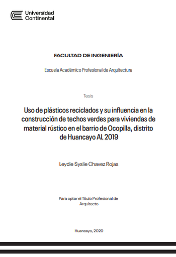 Uso de plásticos reciclados y su influencia en la construcción de techos verdes para viviendas de material rústico en el barrio de Ocopilla