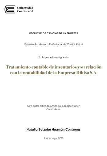 Tratamiento contable de inventarios y su relación con la rentabilidad de la Empresa Dihisa S.A.