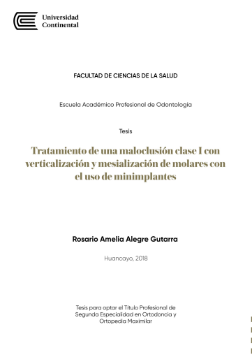 Tratamiento de una maloclusión clase I con verticalización y mesialización de molares con el uso de minimplantes