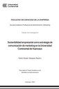 Sostenibilidad empresarial como estrategia de comunicación de marketing en la Universidad Continental de Huancayo