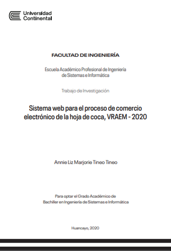 Sistema web para el proceso de comercio electrónico de la hoja de coca VRAEM - 2020