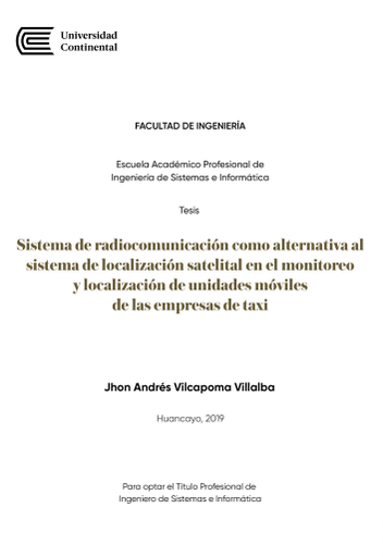 Sistema de radiocomunicación como alternativa al sistema de localización satelital en el monitoreo y localización de unidades móviles de las empresas de taxi