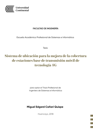 Sistema de ubicación para la mejora de la cobertura de estaciones base de trasmisión móvil de tecnología 4G