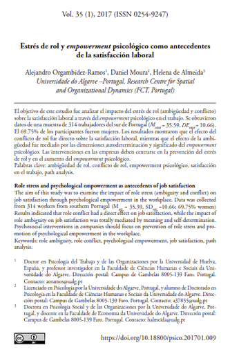 Estrés de rol y empowerment psicológico como antecedentes de la satisfacción laboral