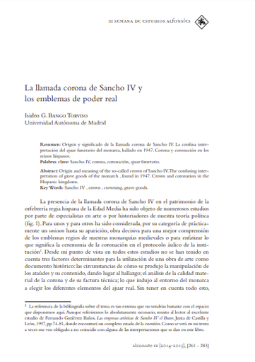 La llamada corona de Sancho IV y los emblemas de poder real