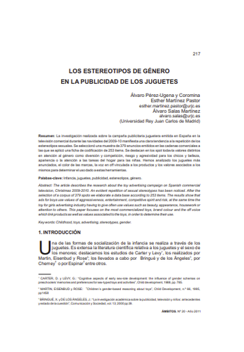 Los estereotipos de género en la publicidad de los juguetes