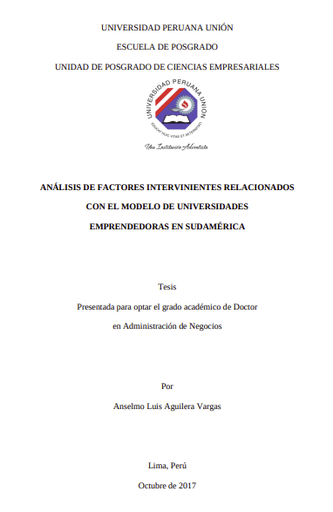 Análisis de factores intervinientes relacionados con el modelo de universidades emprendedoras en Sudamérica