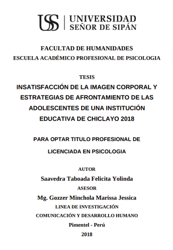 Insatisfacción de la imagen corporal y estrategias de afrontamiento de las adolescentes de una institución educativa de Chiclayo 2018