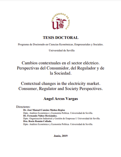 Cambios contextuales en el sector eléctrico. Perspectivas del Consumidor, del Regulador y de la Sociedad